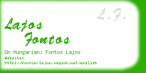 lajos fontos business card